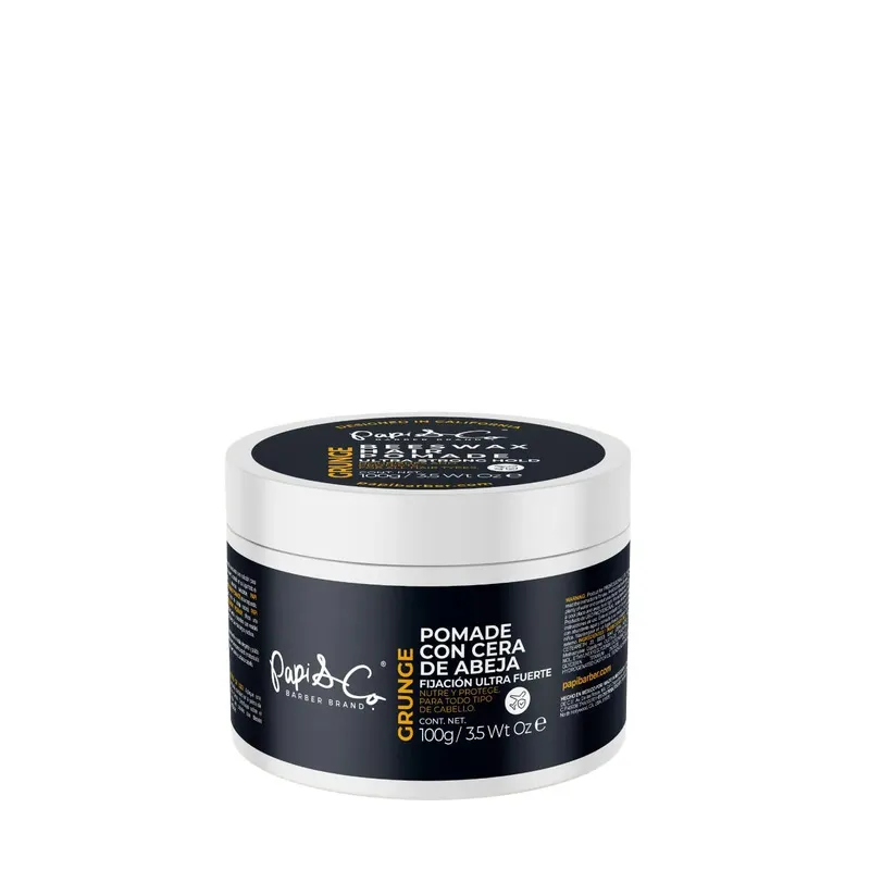 [PAPI044] Grunge Beeswax Pomade | Ultra Strong Hold | Pomada con cera de abeja y fijación fuerte | 3.5 Oz