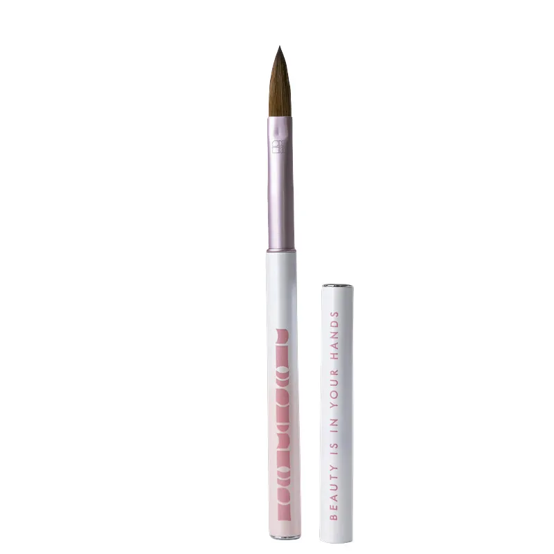 Pincel Oval Pink Champagne Pro Series 2.0 Nail Factory | Con Cerdas 100% Naturales Kolinsky HQ tamaño No. 10 | Rosa