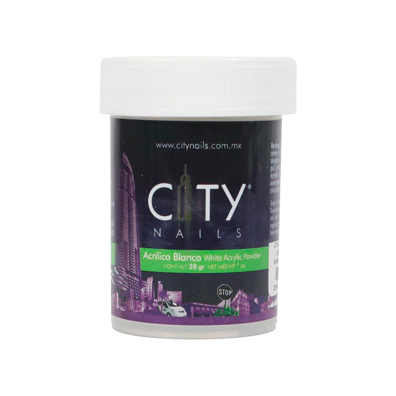 [CNACR1OZ0010] Acrílico White City Nails | Polvo Acrílico para Uñas White | 1 Oz