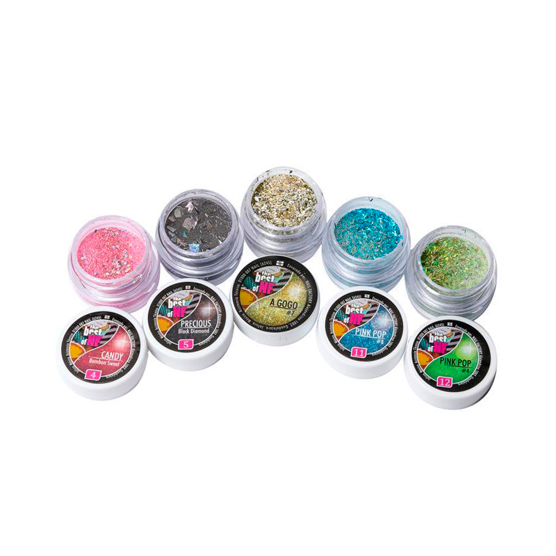 [NFCOL05Z0433] Colección Best of NF Vol 1 Nail Factory | Polvo Acrílico con Variedad en Tonos para Construcción de Uñas Acrílicas | 0.5 Oz c/u.