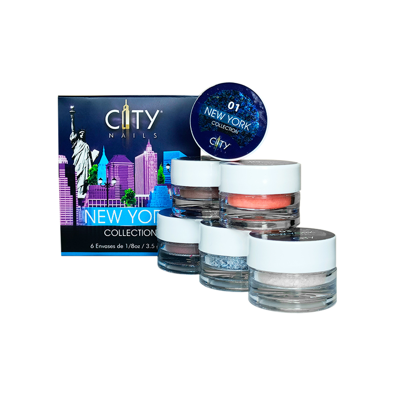 [CNCOL1PZ0003] Colección Nueva York City Nails | Polvo Acrílico con Variedad en Tonos para Construcción de Uñas Acrílicas | 0.12 Oz c/u.