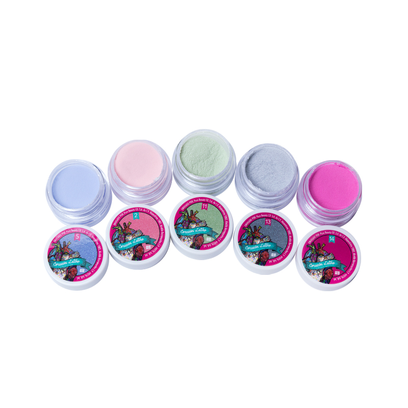 [NFCOL05Z0441] Colección Corazón Latino Vol 3 Nail Factory | Polvo Acrílico con Variedad en Tonos para Construcción de Uñas Acrílicas | 0.5 Oz c/u.
