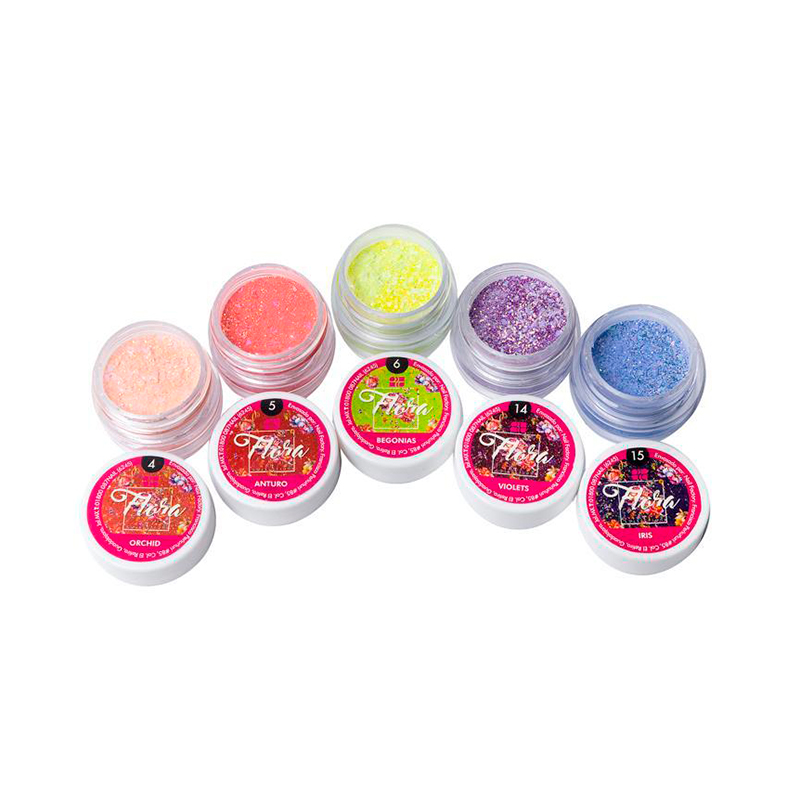 [NFCOL05Z0442] Colección Flora Vol 1 Nail Factory | Polvo Acrílico con Variedad en Tonos para Construcción de Uñas Acrílicas | 0.5 Oz c/u.