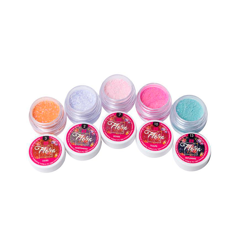 [NFCOL05Z0444] Colección Flora Vol 3 Nail Factory | Polvo Acrílico con Variedad en Tonos para Construcción de Uñas Acrílicas | 0.5 Oz c/u.