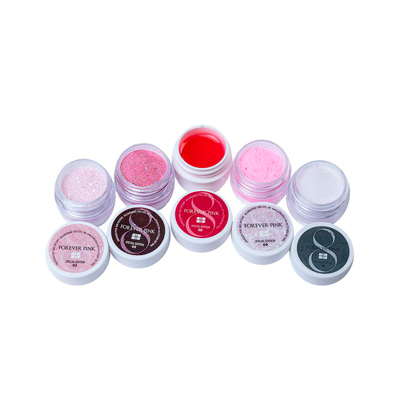 Colección Forever Pink Vol 1 Nail Factory | Polvo Acrílico con Variedad en Tonos para Construcción de Uñas Acrílicas | 0.5 Oz c/u.