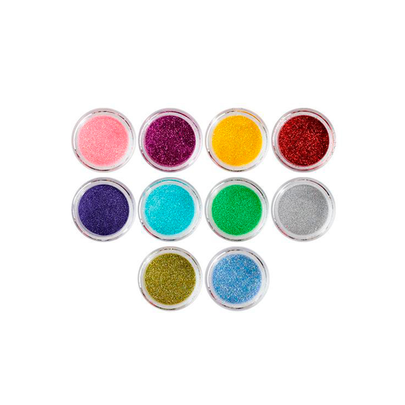 [NFGLI1PZ0101] Colección Acrílico Glitter Vol 1 Nail Factory | Polvo Acrílico para Construcción de Uñas Acrílicas Glitter | 0.5 Oz c/u.