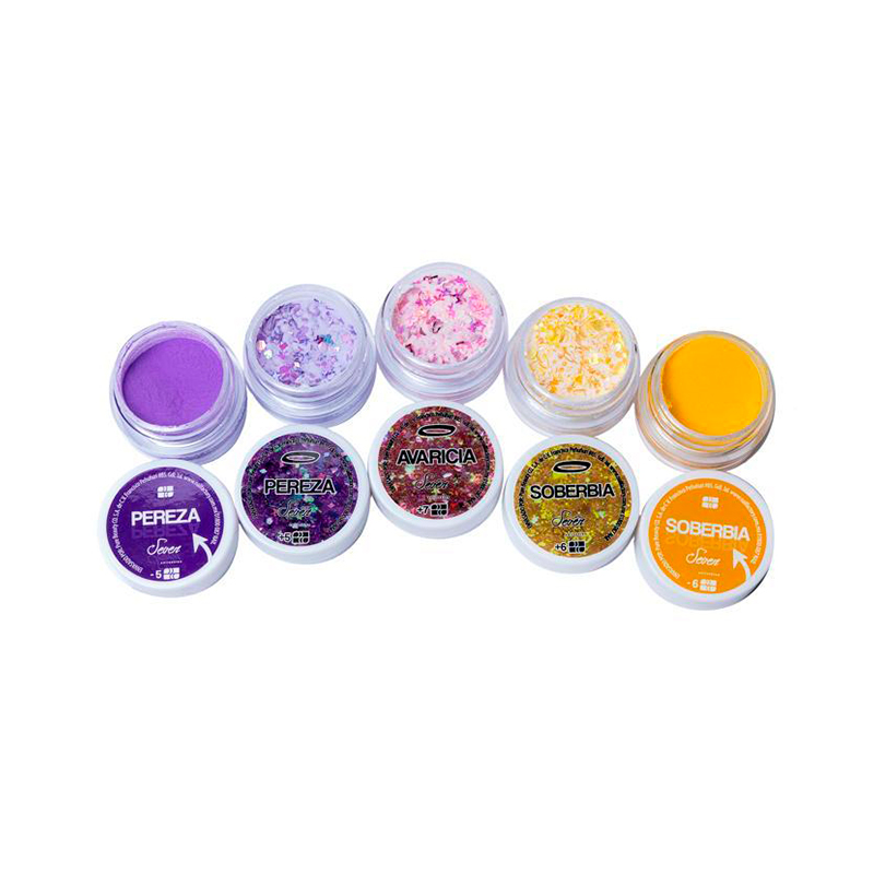 [NFCOL05Z0432] Colección Seven Vol 1 Nail Factory | Polvo Acrílico con Variedad en Tonos para Construcción de Uñas Acrílicas | 0.5 Oz c/u.