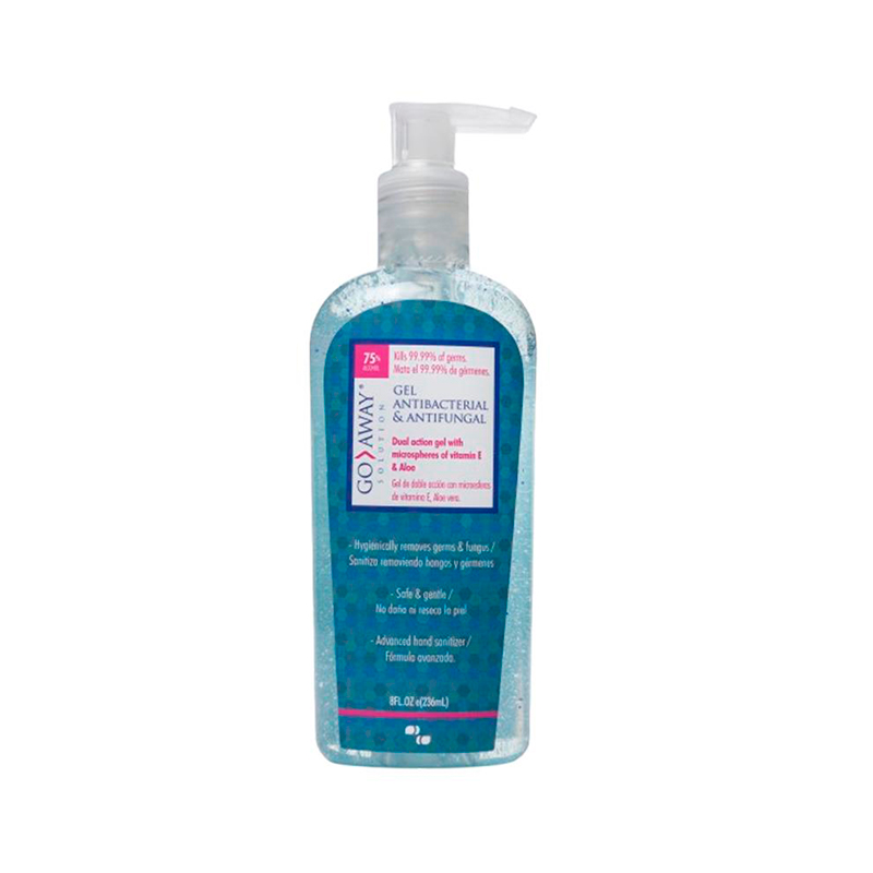 Gel Anti Bacterial Go Away | Con 75% de Alcohol y Aloe Vera | 8 Oz