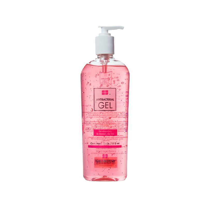 Gel Anti Bacterial Nail Factory | Con 75% de Alcohol y Aloe Vera | 16 Oz