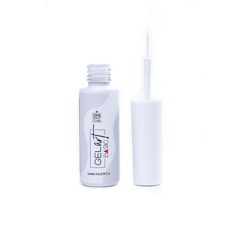 [LCGES05Z0301] Gel Art One Shot | Gel Semipermanente para Nail Art | Blanco | 0.27 Oz