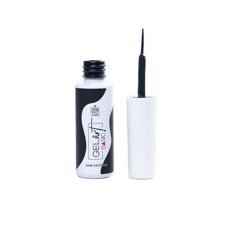 [LCGES05Z0302] Gel Art One Shot | Gel Semipermanente para Nail Art | Negro | 0.27 Oz