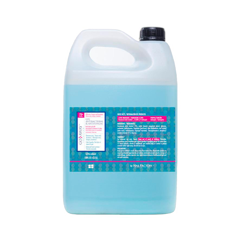 Gel Anti Bacterial Go Away | Con 75% de Alcohol y Aloe Vera | 128 Oz