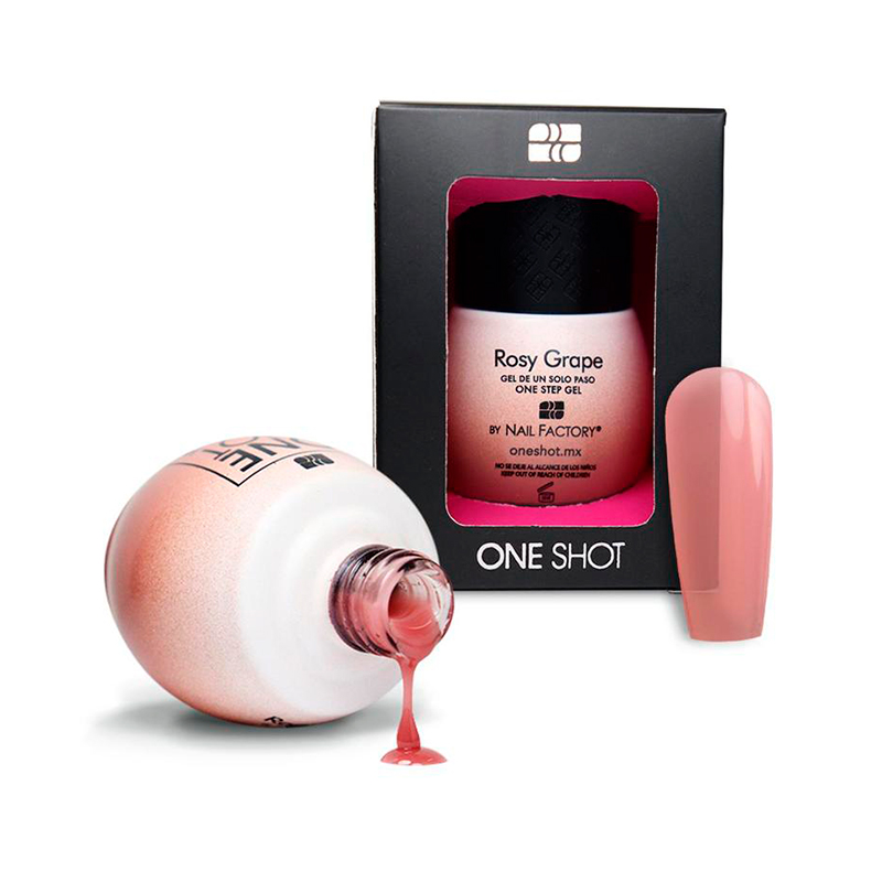 One Shot Sheer Rosy Grape | Gel Semipermanente de Uso Híbrido en 1, 2 o 3 pasos | Efecto Traslúcido | 10 ml