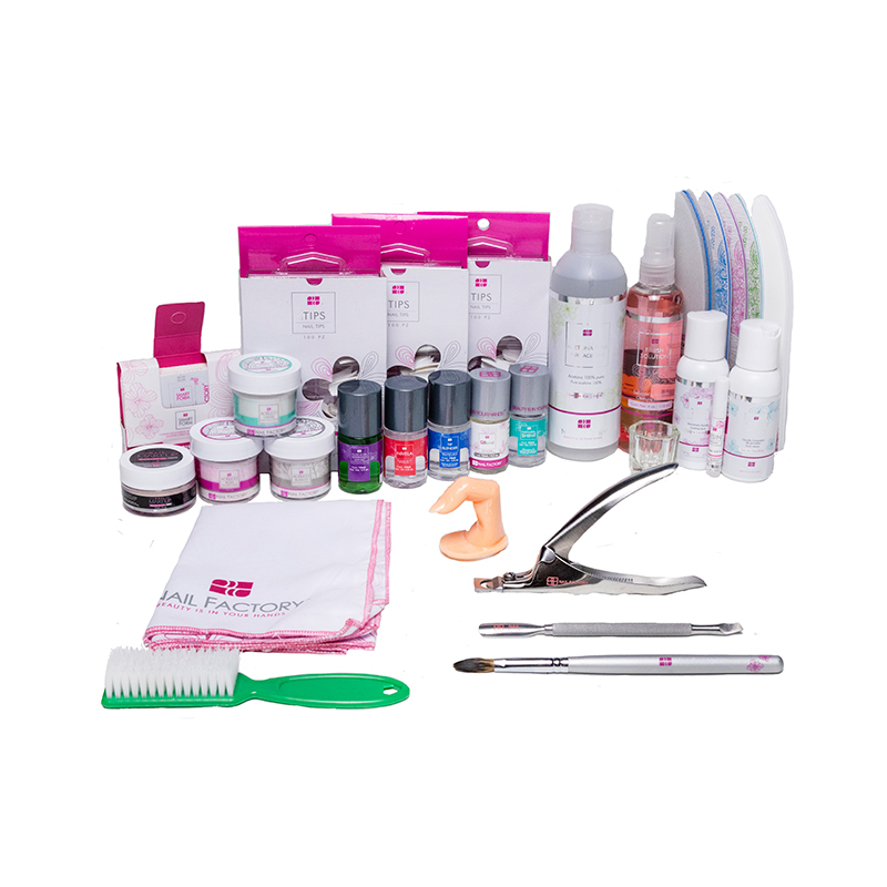 [NFKIT1PZ0003] Kit Acrílico Profesional Nail Factory | Kit Básico para Aplicación Acrílica | 30 pz