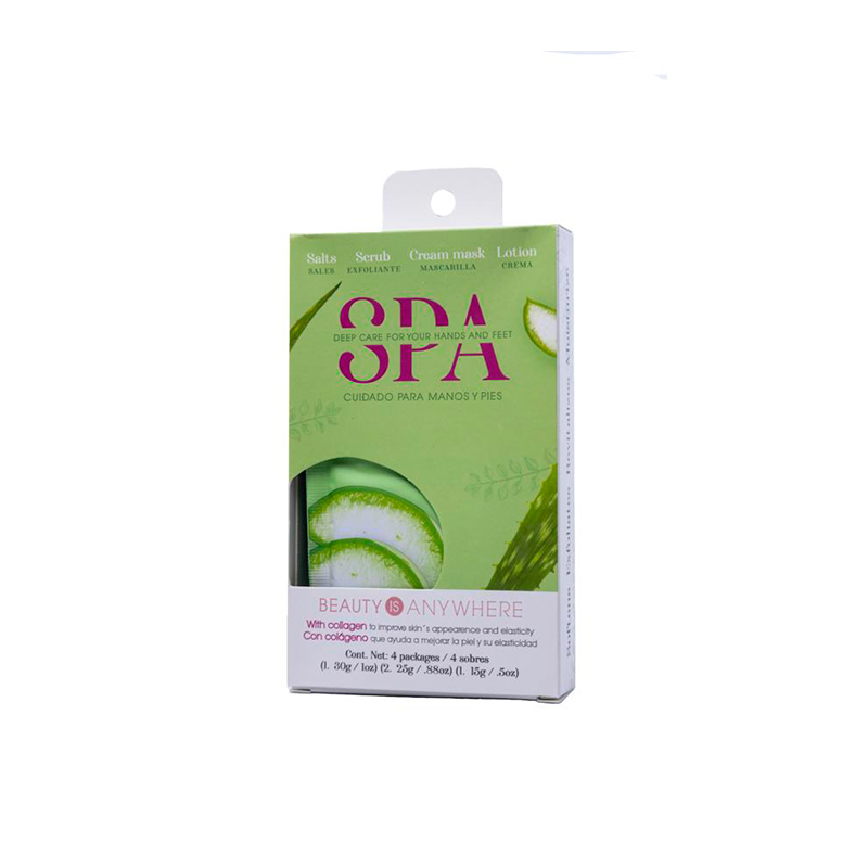 [NFTRA1PZ0025] Spa Nail Factory | Aroma Sábila | De uso Individual con sales, exfoliante, mascarilla y crema | 4 sobres