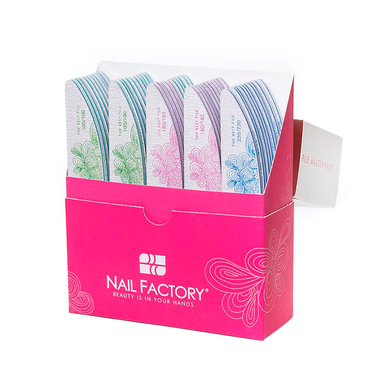 [NFLIM1PZ0020] Master File Kit Nail Factory | Kit con Limas Diseño Knife grano 220, 180 y 100 | 50 pz