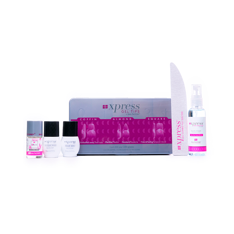 [NFKIT1PZ0033] Xpress Gel Kit Nail Factory | Kit Sistema Soft Gel con 330 Tips de Gel | 6 pz