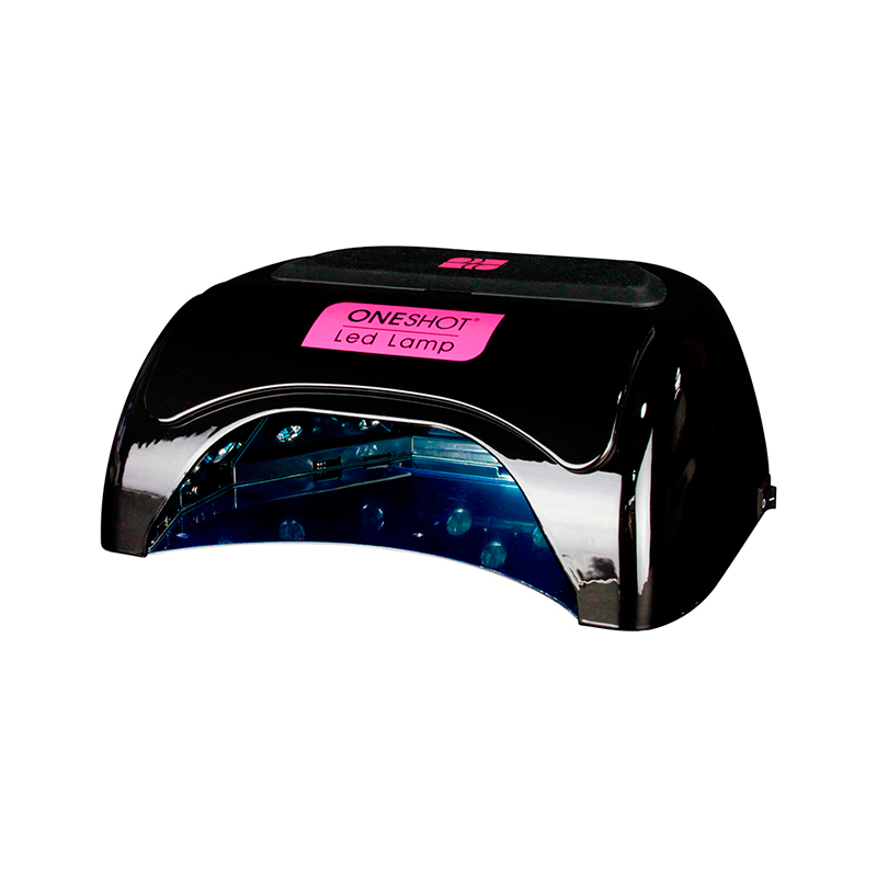 Lampara Led One Shot| Lampara de Cabina para Manicure y Pedicure Hasta 48 Watts Potencia Ajustable | Negra