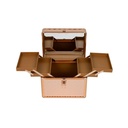 Maletín Profesional Para Maquillaje Dorado Metálico Make Up Ii