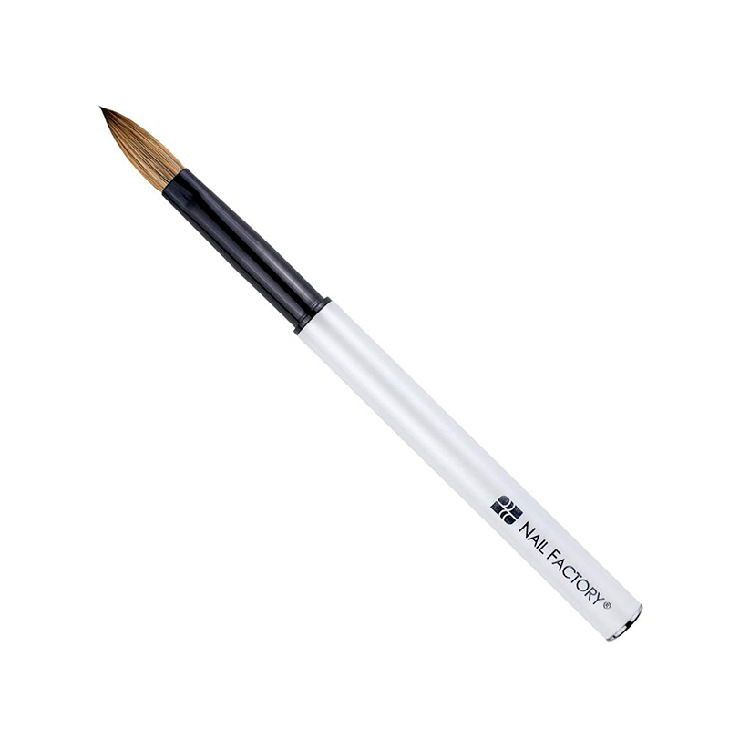 [NFPIN1PZ0016] Pincel Pro Series Nail Factory | Con Cerdas 100% Naturales  tamaño intermedio entre No. 8 y No. 10 | Blanco