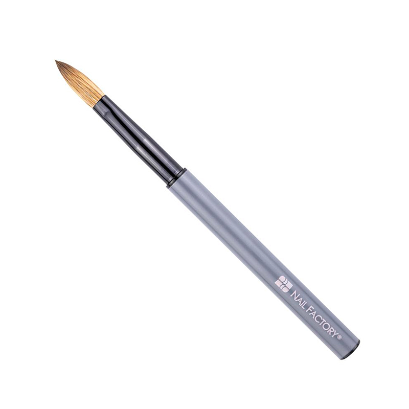 [NFPIN1PZ0015] Pincel Pro Series Nail Factory | Con Cerdas 100% Naturales  tamaño intermedio entre No. 8 y No. 10 | Gris