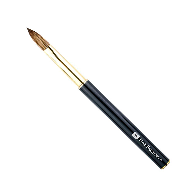 [NFPIN1PZ0014] Pincel Pro Series Nail Factory | Con Cerdas 100% Naturales  tamaño intermedio entre No. 8 y No. 10 | Negro
