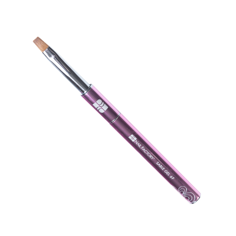 Pincel Sable Nail Factory | Con Cerdas 100% Naturales No. 6 para aplicación de Gel de Construcción de Uñas