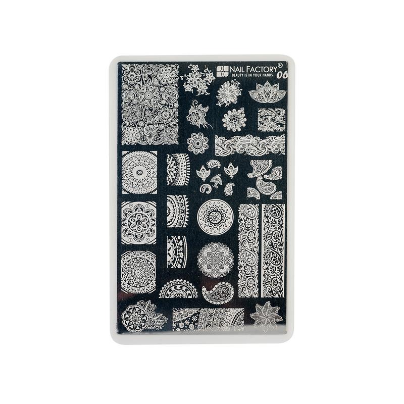 [NFACC1PZ0062] Placa Stamping Nail Factory | Fabricada en Acero Inoxidable con Diseños Varios | #6 |