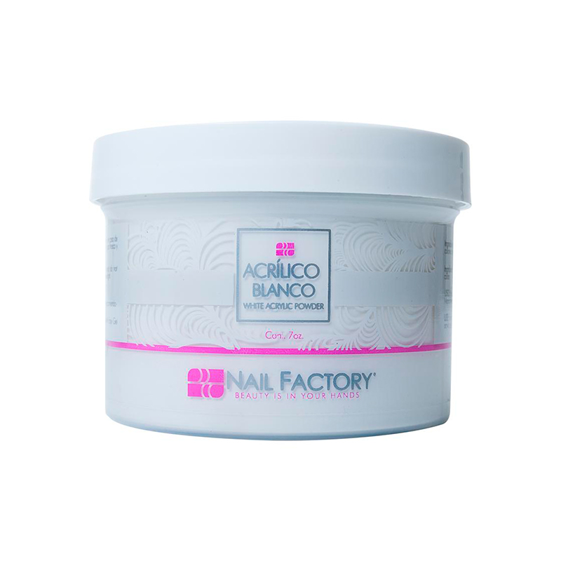 Acrílico White Nail Factory | Polvo Acrílico para Construcción de Uñas| Blanco | 7 Oz