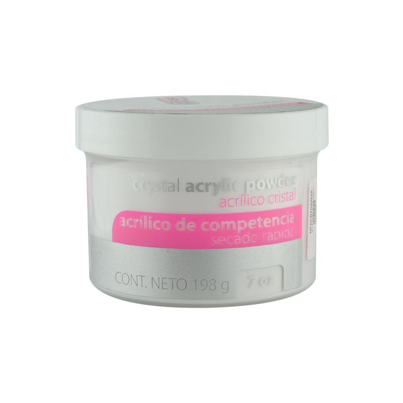 [NFACR7OZ0015] Acrílico Competencia Cristal Nail Factory | Polvo Acrílico de Secado Rápido para Construcción de Uñas | Cristal | 7 Oz