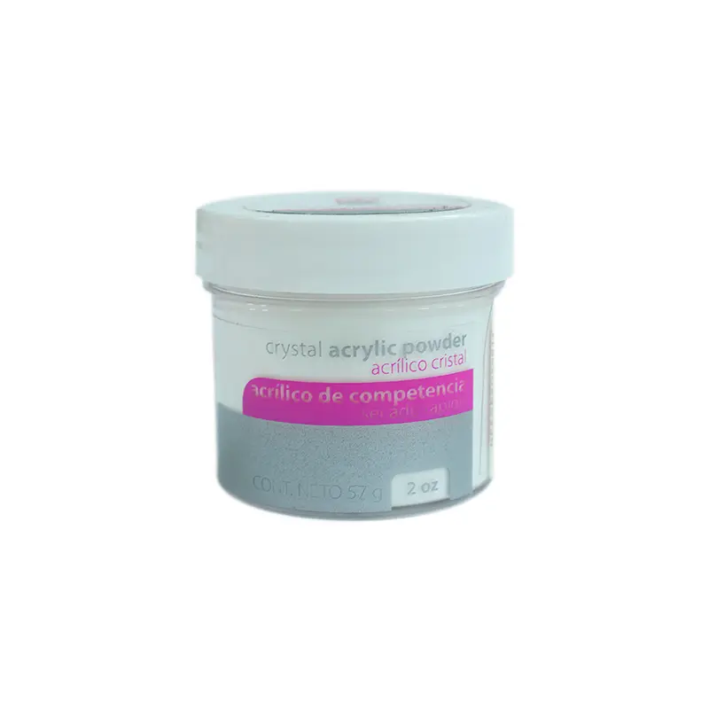 Acrílico Competencia Cristal Nail Factory | Polvo Acrílico de Secado Rápido para Construcción de Uñas | Cristal | 2 Oz