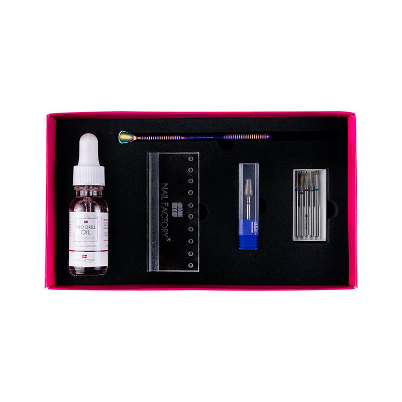 Kit Puntas Manicura Rusa Nail Factory | Set de Puntas para Manicura en Seco Dry Manicure | 9 pz