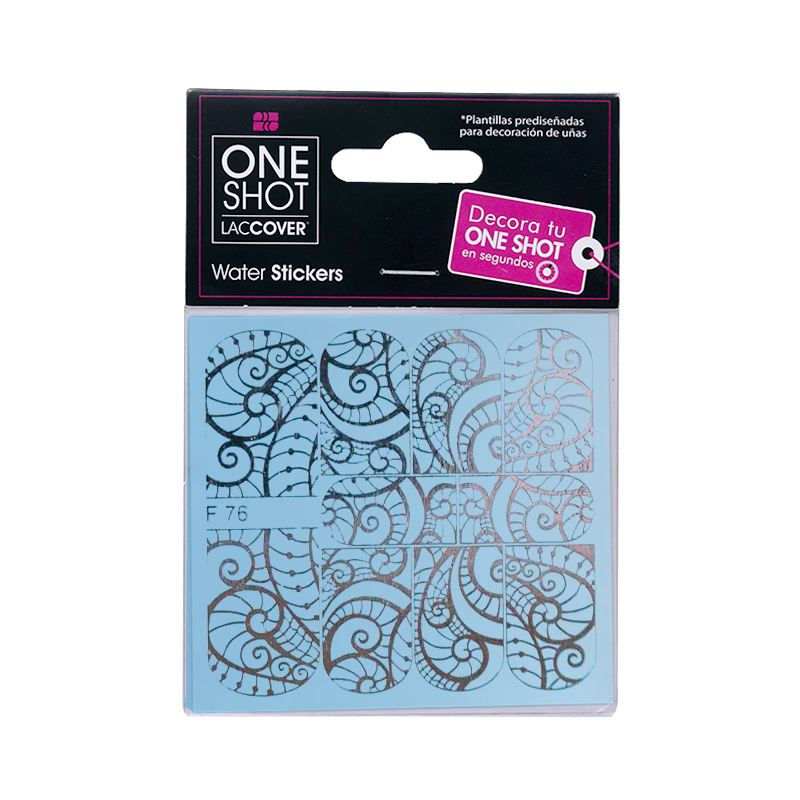 Stickers De Agua Para Uñas One Shot F 076 Silver