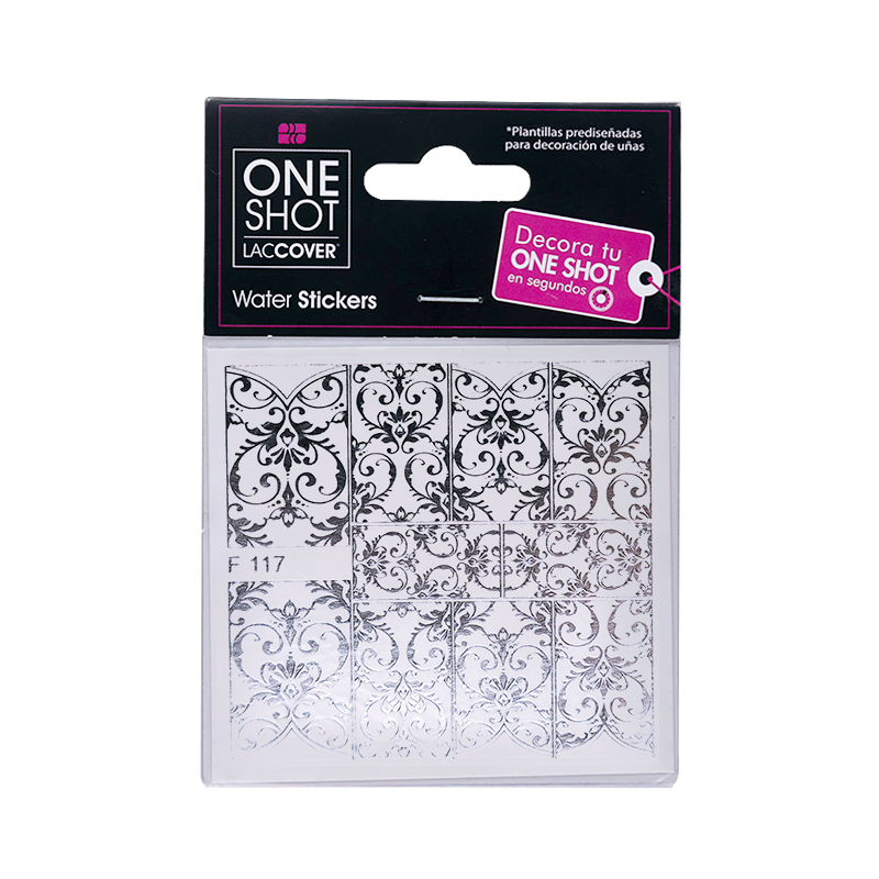 [LCDEC1PZ0069] Stickers De Agua Para Uñas One Shot F 117 Silver