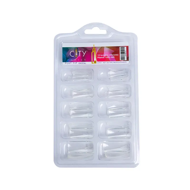 [CNTIP1PZ0001] Tips City Nails | Fabricados con Plástico ABS de Alta Calidad | Cristal | 50 pz