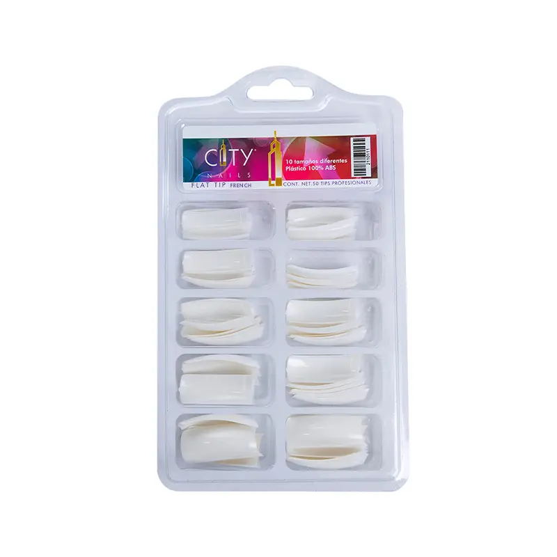 [CNTIP1PZ0003] Tips City Nails | Fabricados con Plástico ABS de Alta Calidad | French | 50 pz