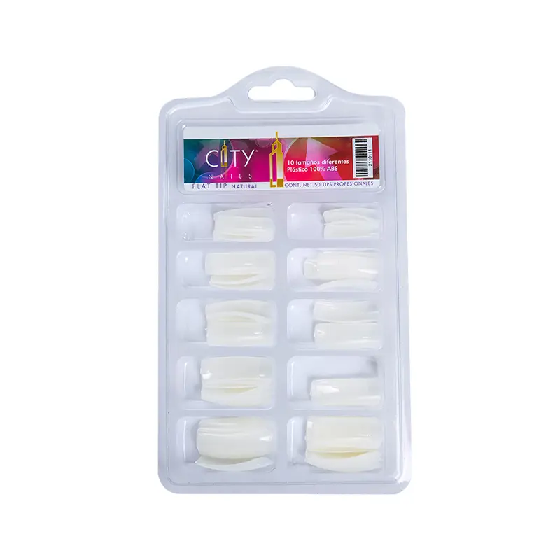 Tips City Nails | Fabricados con Plástico ABS de Alta Calidad | Natural | 50 pz