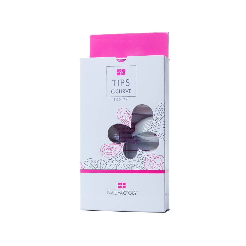 [NFTIP1PZ0092] Tips Curve C Nail Factory | Fabricados con Plástico ABS de Alta Calidad | Numeración del 1 al 10 | Natural | 300 pz