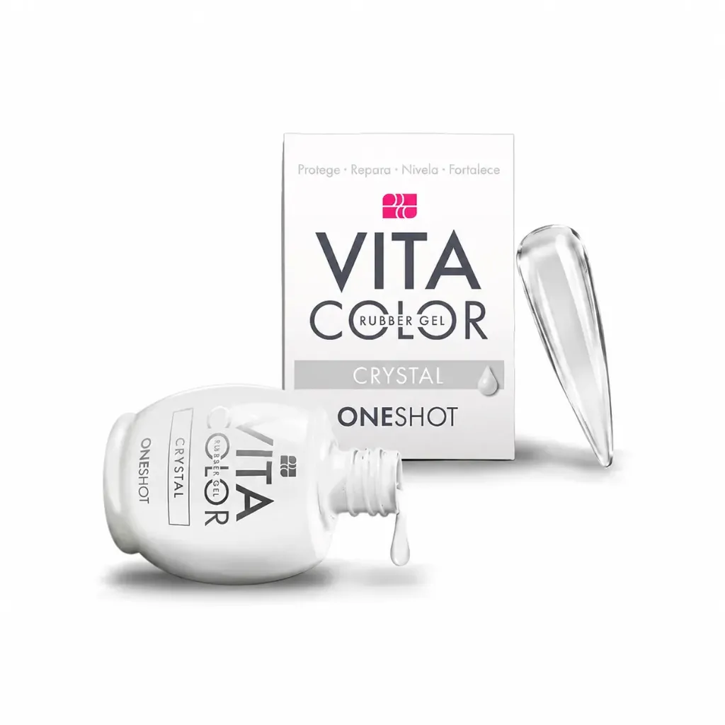 [LCGES05Z0283] One Shot Vita Color Crystal |  Rubber Gel para Uñas Adicionado con Calcio y Vitaminas | 14 ml