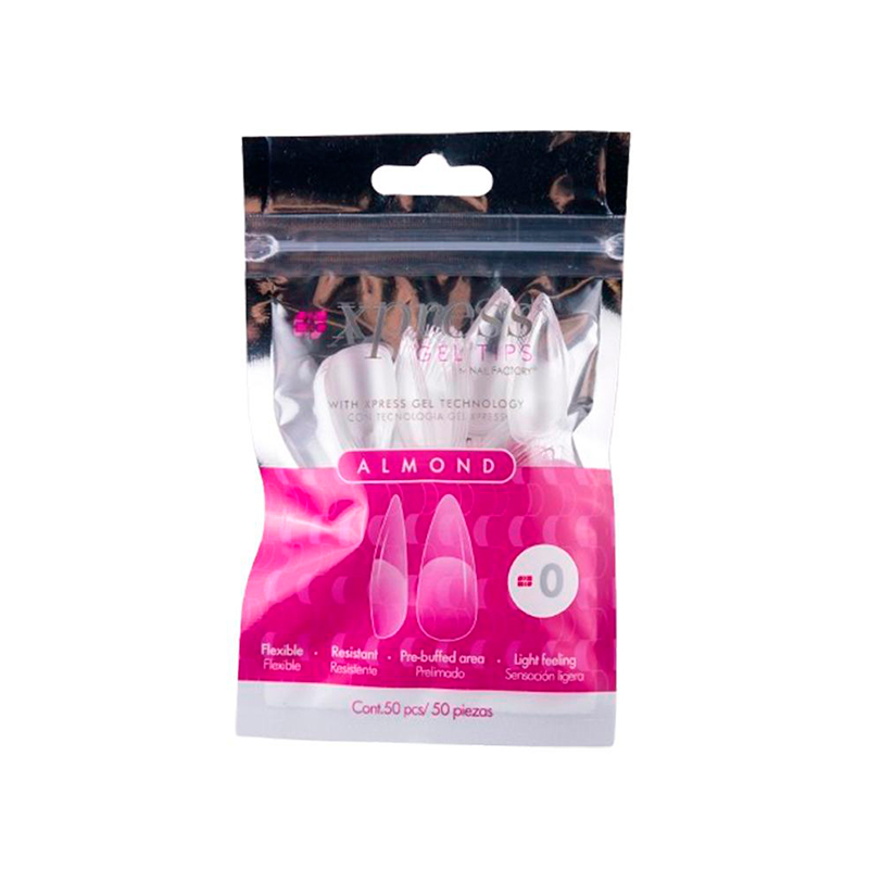 [NFTIP1PZ0411] Xpress Gel Tips Almond Nail Factory | Tips de Gel para Sistema Soft Gel |Número 0 | 50 pz