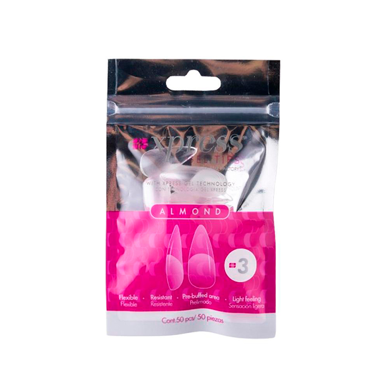 [NFTIP1PZ0414] Xpress Gel Tips Almond Nail Factory | Tips de Gel para Sistema Soft Gel |Número 3 | 50 pz