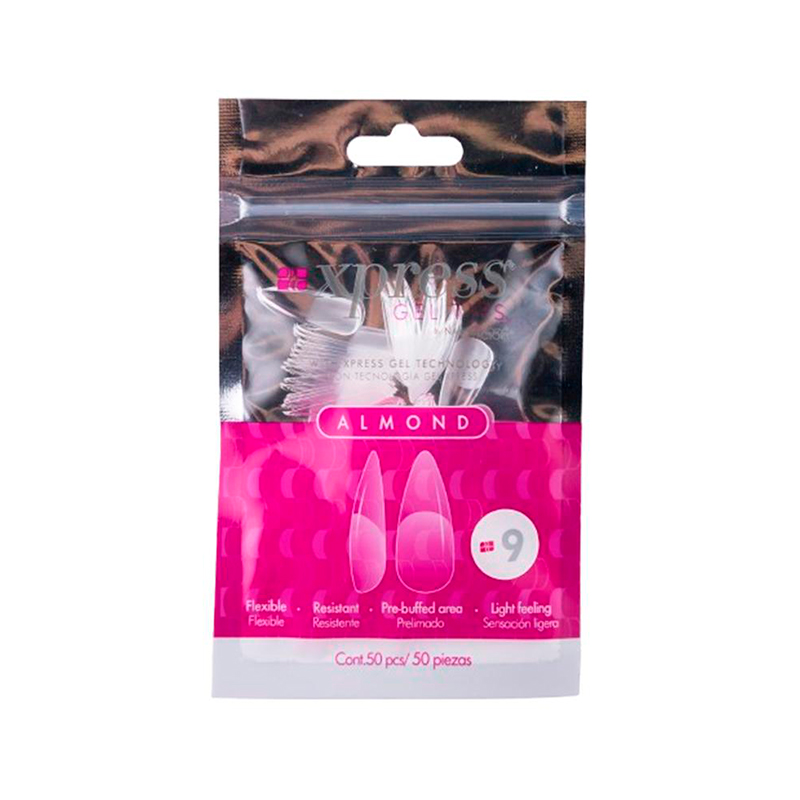 [NFTIP1PZ0420] Xpress Gel Tips Almond Nail Factory | Tips de Gel para Sistema Soft Gel |Número 9 | 50 pz