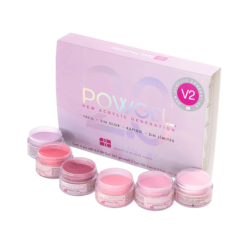 [NFCOL05Z0501] Colección Powgel Vol 2 Nail Factory |Polvo Acrílico de Nueva Generación Multifuncional para Construcción de Uñas | 6 Tonos | 0.5 Oz c/u