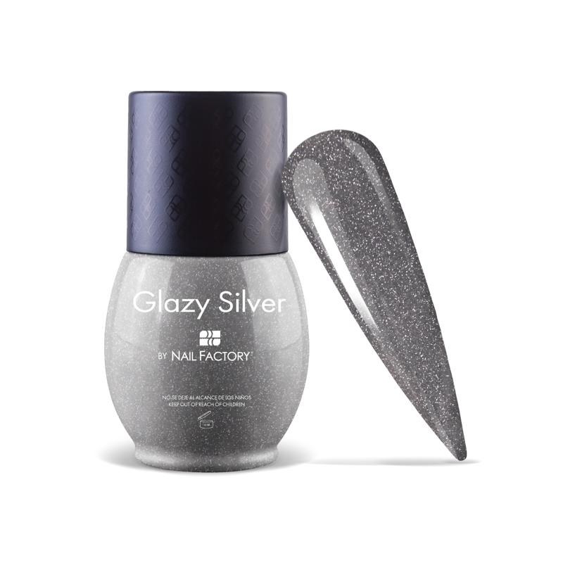 [LCGES05Z0615] One Shot Glazy Silver | Gel Semipermanente de 3 pasos con Triple Pigmentación | Efecto Reflectivo | 10 ml