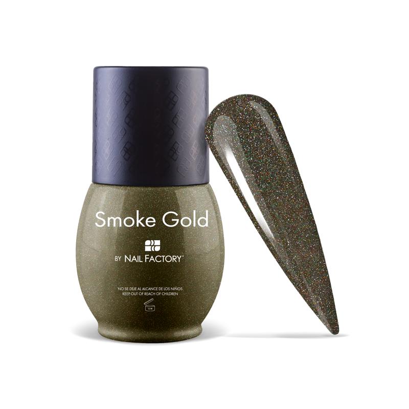 [LCGES05Z0664] One Shot Smoke Gold | Gel Semipermanente de 3 pasos con Triple Pigmentación | Efecto Reflectivo | 10 ml