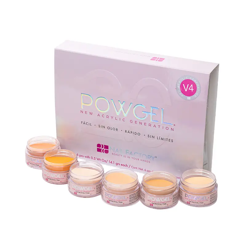 [NFCOL05Z0503] Colección Powgel Vol 4 Nail Factory |Polvo Acrílico de Nueva Generación Multifuncional para Construcción de Uñas | 6 Tonos | 0.5 Oz c/u