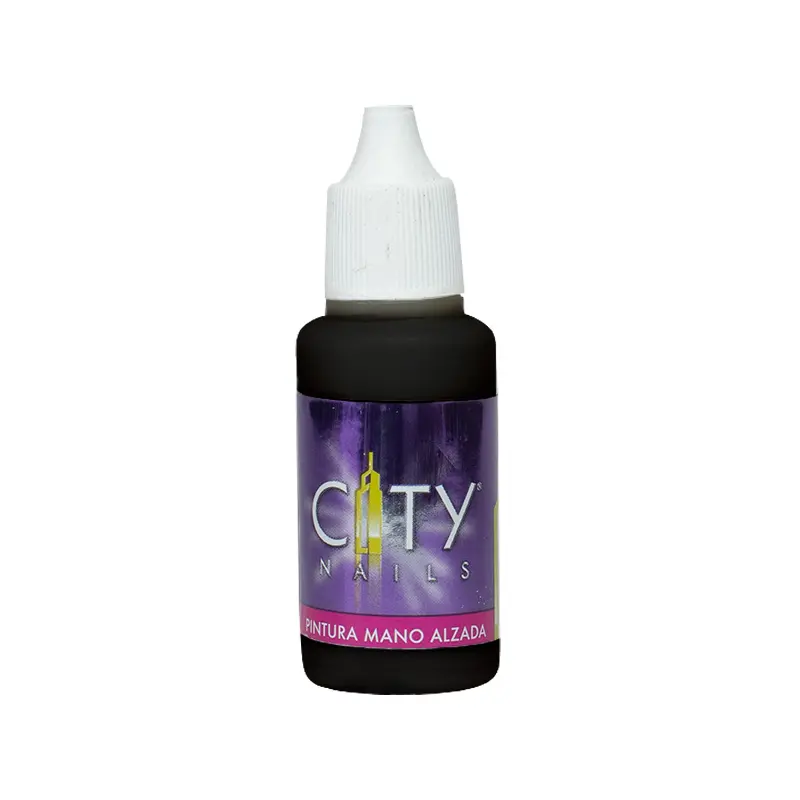 [CNDEC15M0004] Pintura Acrílica City Nails | Para Técnica Mano alzada Diseño de Uñas | Color Negro | 0.5 Oz