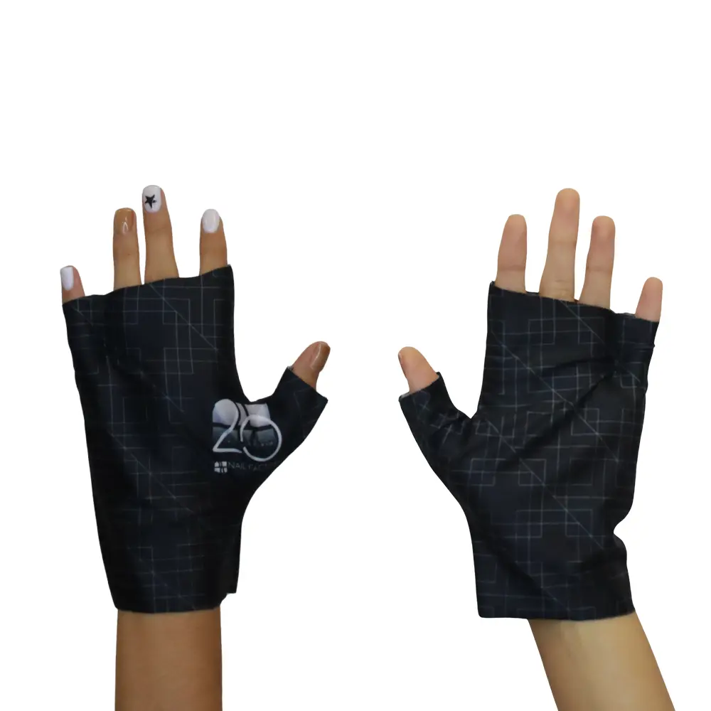 [NFPRO1PZ0205] Guantes Nail Factory | Guantes Protección UV para Lampara de Cabina de Uñas | Negros | 1 pz