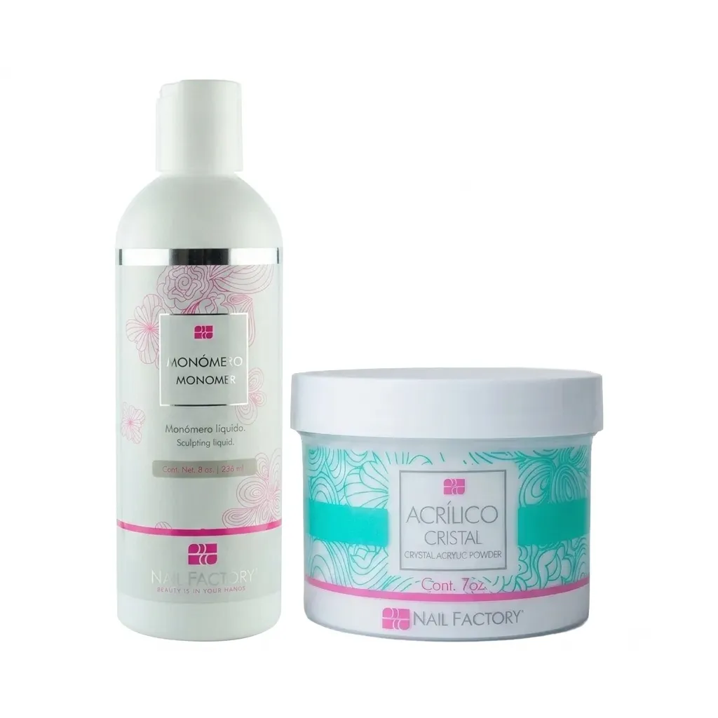 [DUO_NFACR7OZ0003] Kit de Construcción Nail Factory | Acrílico Cristal | 7 Oz | y Monómero | 8 Oz