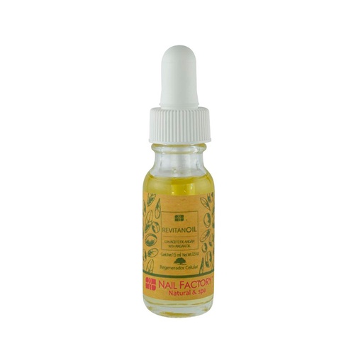 Revitanoil Nail Factory | Aceite Revitalizante para Cutículas con Argán | 0.5 Oz